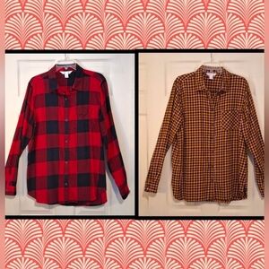 2 Old Navy "The Classic Shirt" flannel shirts, 100% cotton, Sz. XLT